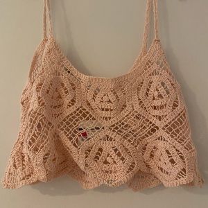 Crochet baby pink tank top